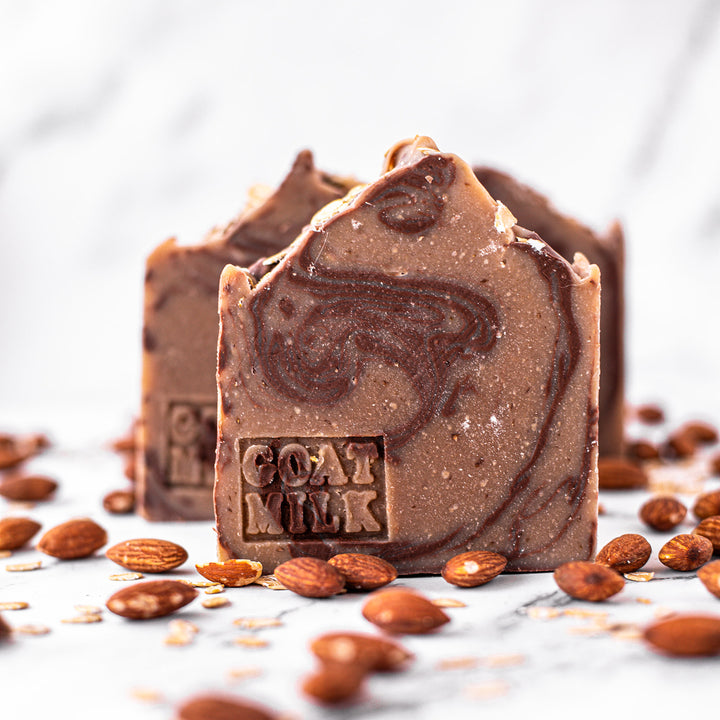 Almond Oatmeal Goat Milk Soap - Foodie scent handcrafted bar soap with goat milk, oatmeal and sustainable palm oil