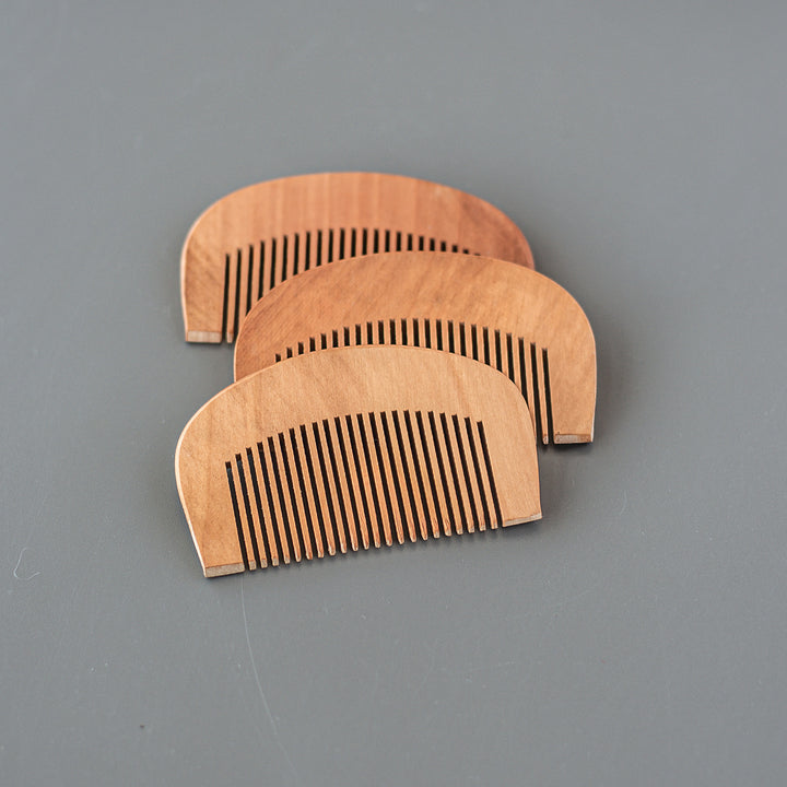 Wooden Beard Comb - Static-free handcrafted comb made from sustainable peach wood for grooming and styling