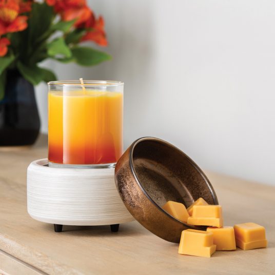 2 in 1 Classic Warmer in White Washed Bronze - versatile wax warmer for candles and melts