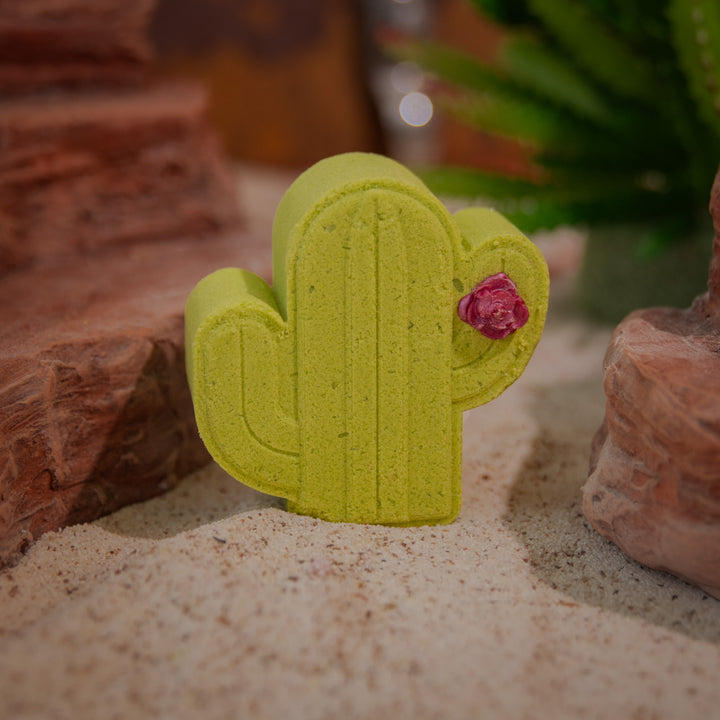 Cactus Blossom Bath Bomb - clean, fresh citrus and earthy handcrafted bath bomb with olive oil and cocoa butter