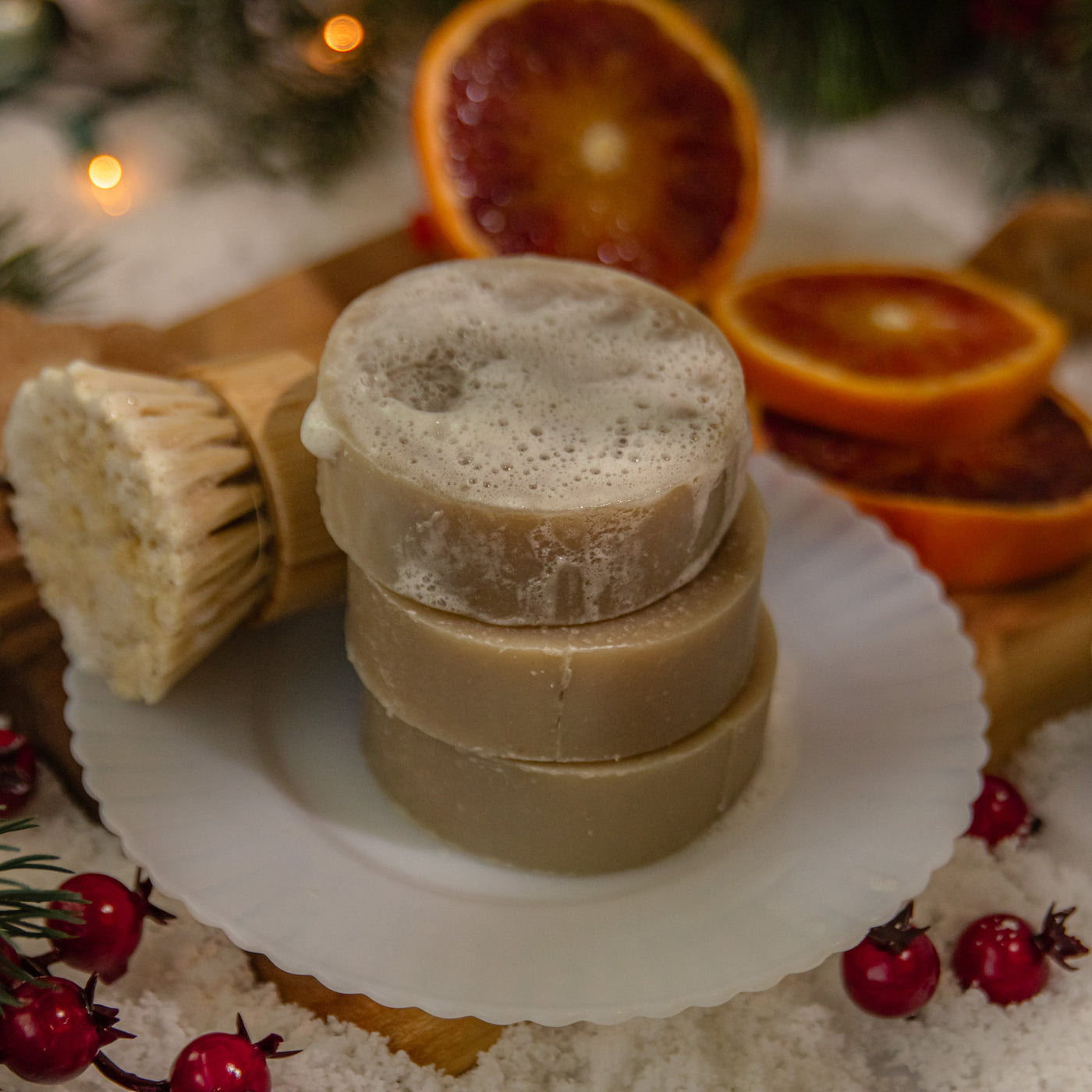 Cranberry Orange Solid Dish Soap