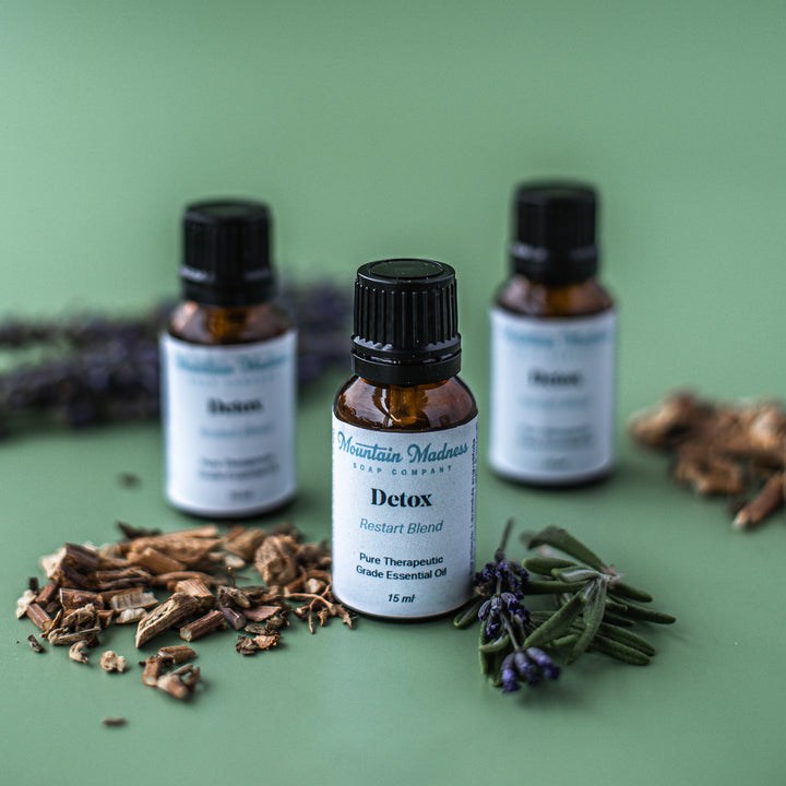 Blend Essential Oil, a handcrafted essential oil blend. Floral, earthy, herbal scent with lavender, patchouli, and rosemary.