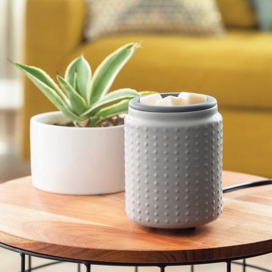 Wax Warmer with Silicone Dish - Gray Hobnail
