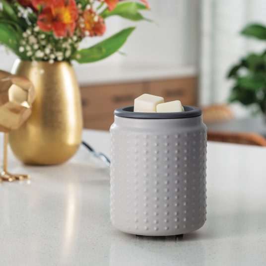 Wax Warmer with Silicone Dish - Gray Hobnail