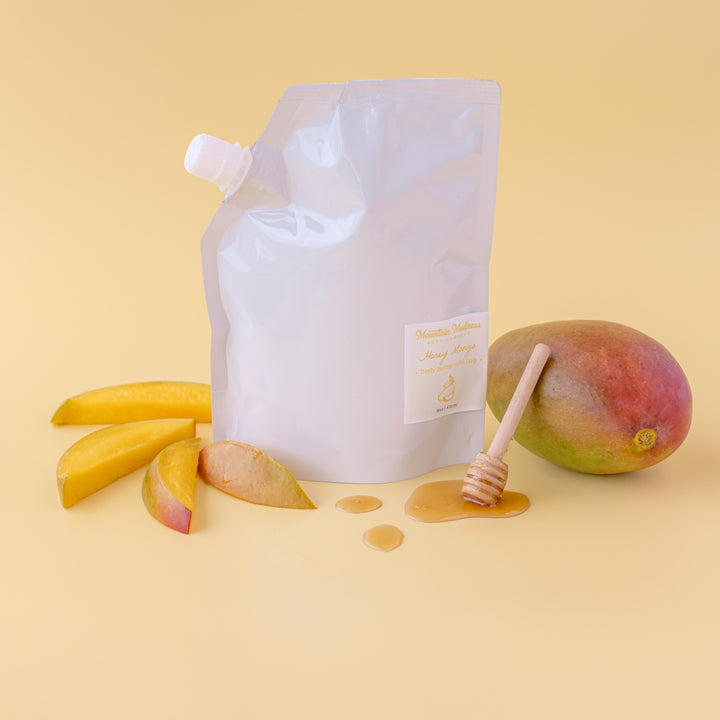 Honey Mango Body Butter - fruity handcrafted body butter with shea butter, jojoba oil, and cocoa butter in 16oz refill