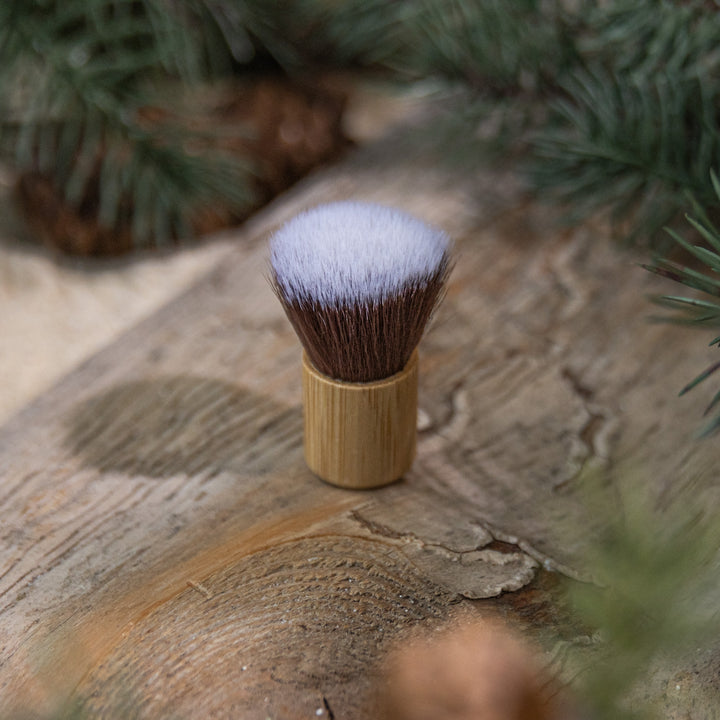Bamboo Dry Shampoo Application Brush - natural bamboo handcrafted hair care tool with sustainable materials