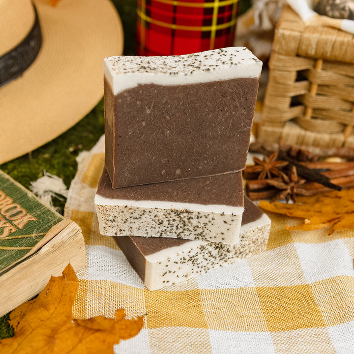 Chai Tea Soap - spicy foodie handcrafted soap bar with cinnamon, clove bud, and masala chai tea blend in kraft paper