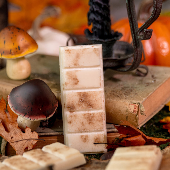 Pumpkin Chai Wax Melts, handcrafted soy wax melts. Spicy foodie scent with chai spices and plant-based fragrance oils.