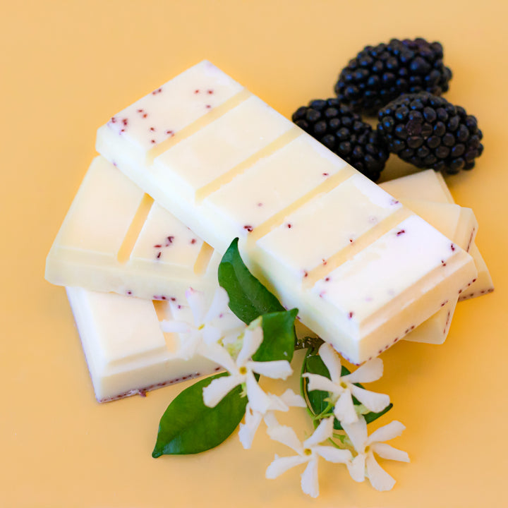 Blackberry Jasmine Wax Melts - Berry and floral handcrafted soy wax melts made with plant-based fragrance oils and cranberry