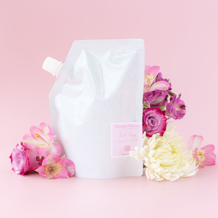 Just Juicy Body Butter 16oz Refill - Floral handcrafted body butter with shea butter, jojoba oil, and cocoa butter