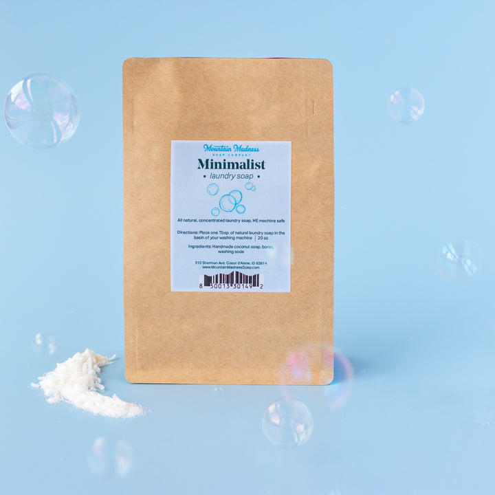Natural Laundry Soap- Minimalist, a handcrafted laundry soap. Unscented with coconut soap, borax, and washing soda.