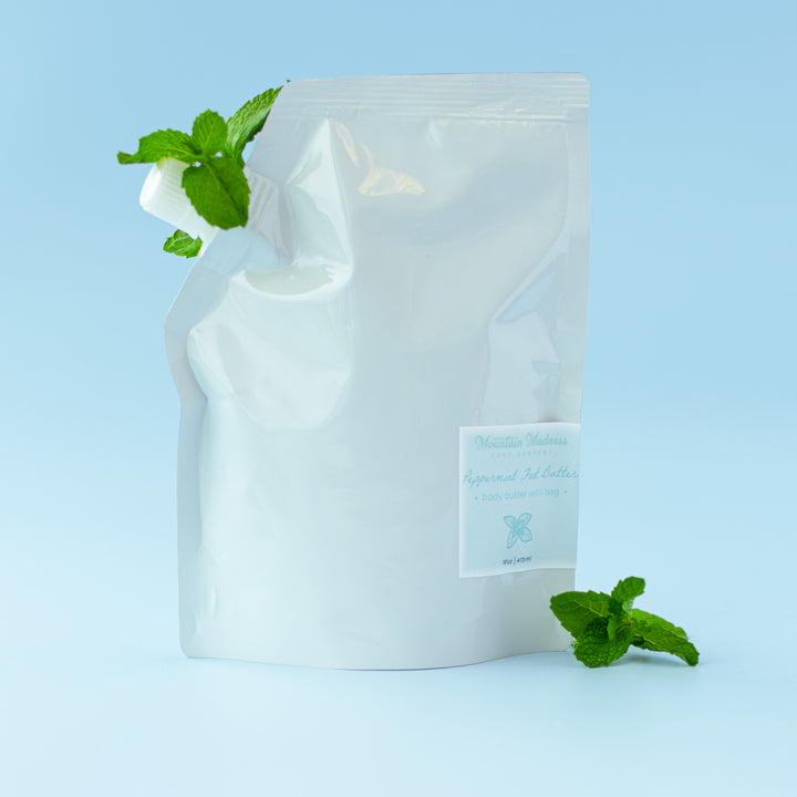 Peppermint Foot Butter - Minty herbal handcrafted body butter with shea butter, jojoba oil, and peppermint essential oil
