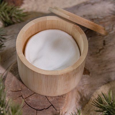 Reusable Facial Rounds with Wash Bag and Bamboo Storage Box