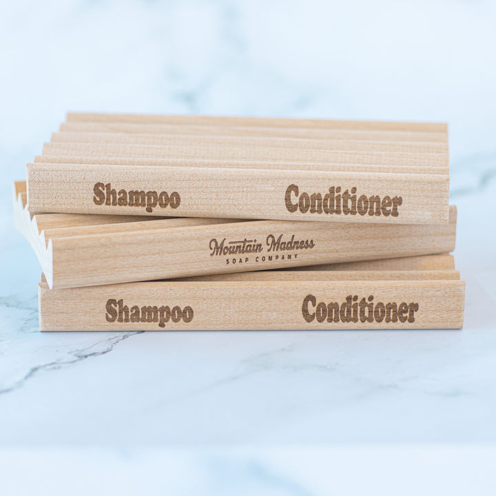 Suds Station - red alder wood handcrafted soap dish for keeping bath bars dry and clean