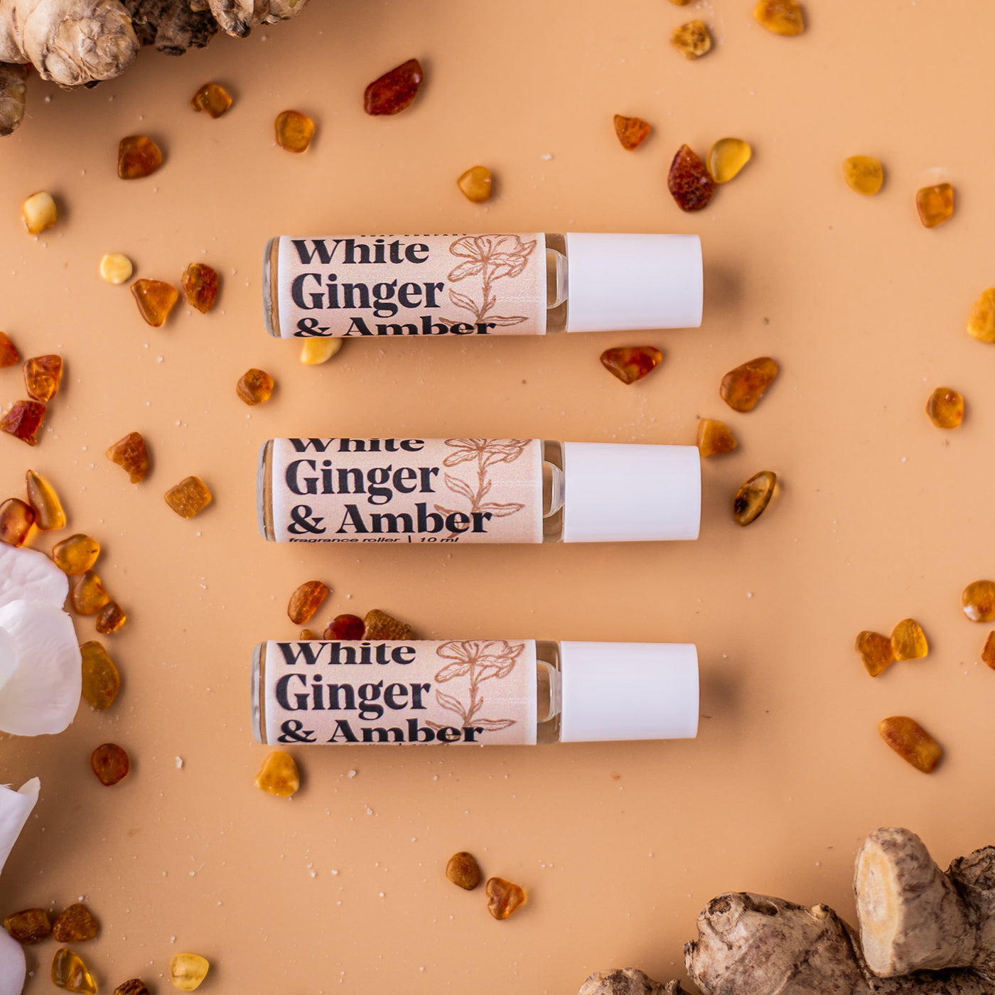 White Ginger & Amber Perfume Rollerball