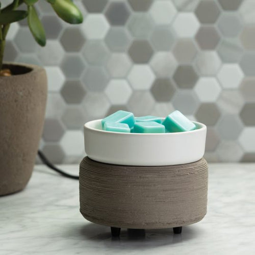 2 in 1 Classic Warmer in Grey Texture, a candle and wax melt warmer.