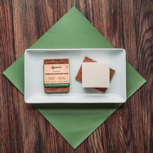 Coconut Fiber Soap Saver Scrub Pad - natural eco-friendly handcrafted bath accessory made from sustainable coconut fiber