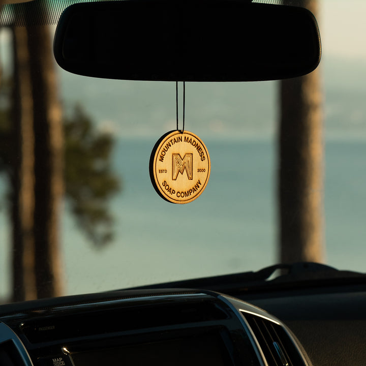 Wooden Car Refresher with Logo, a wooden car air freshener. Customizable with your favorite essential or fragrance oils.