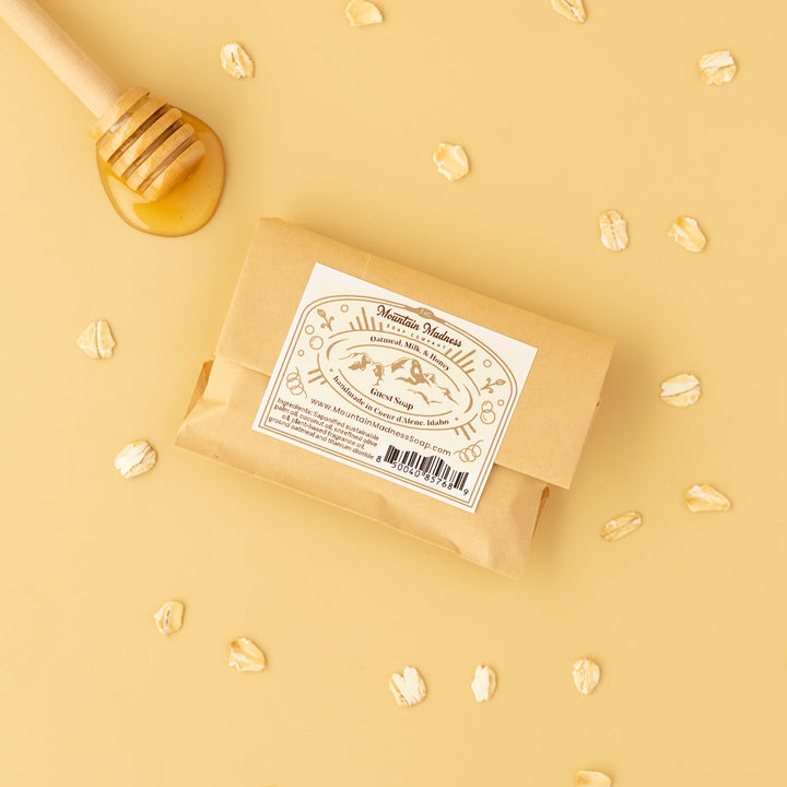 Oatmeal, Milk & Honey Guest Soap - Foodie scent handcrafted bar soap with oatmeal, coconut oil, and sustainable palm oil
