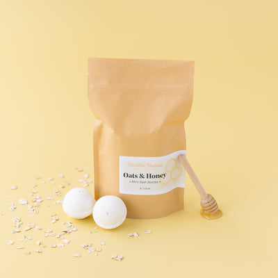 Mini Bath Bombs- Oats & Honey (set of 6)