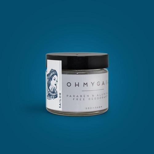 Sailor Natural Deodorant - Woodsy citrus handcrafted deodorant with organic arrowroot powder and shea butter in glass jar
